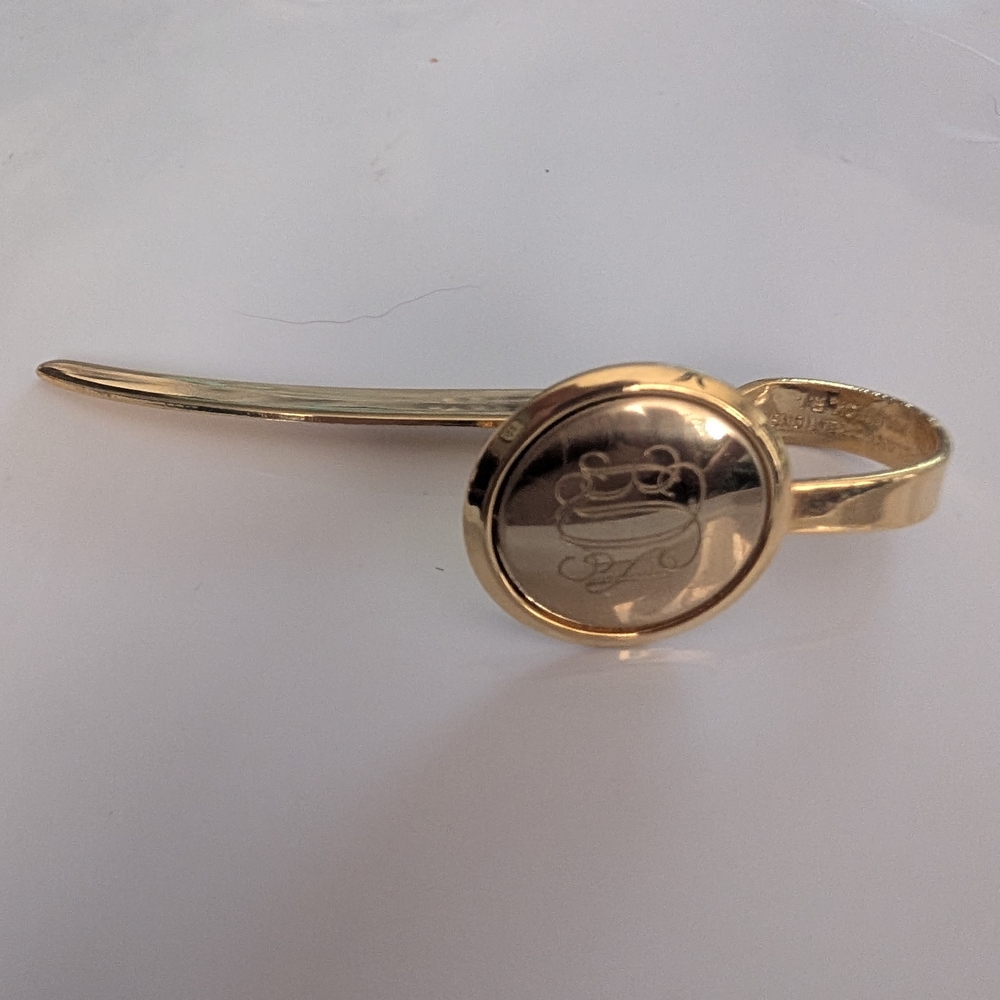 Initial Bookmark Gold Tone